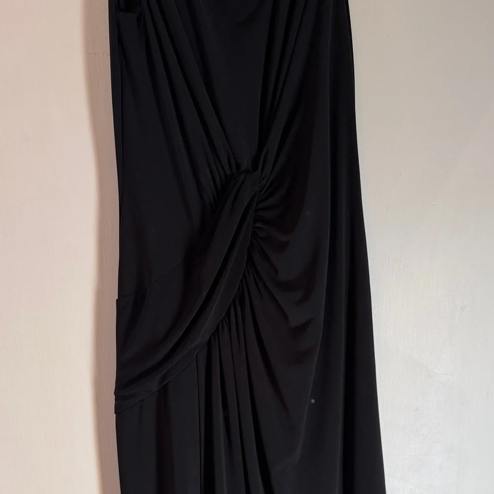 Vince Camuto Black Sleeveless Knot-Front Midi Dress - Picture 4 of 10